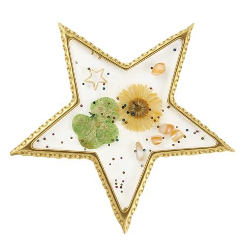 Nagelpalette,Nagel Makeup Mischpalette | Goldener Rand Design Resin Tablett Für Mädchen Gel Lack Praxis Frauen Beauty Salon Bereich Maniküre von Hailerio