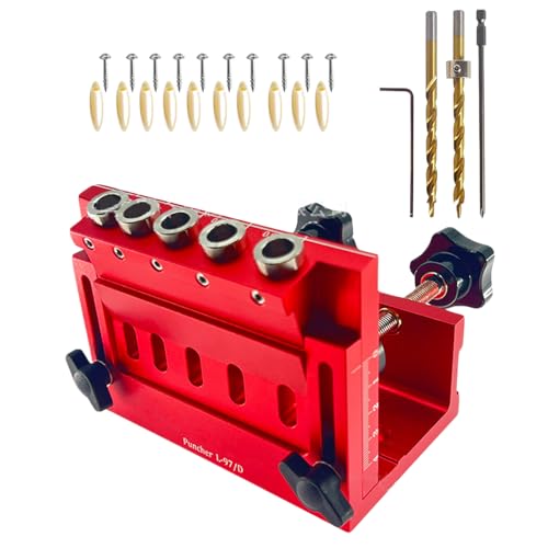 Pocket Jig Hole Kit - 5-fach Verstellbarer Schrägbohrloch-Finder - Effizienter Positionierer Führung aus Aluminiumlegierung für Tischlerei Holzbearbeitung Heimwerkerprojekte Werkzeug Pocket Jig Hole Kit - 5-fach Verstellbarer Schrägbohrloch-Finder - Effizienter Positionierer Führung aus Aluminiumlegierung für Tischlerei Holzbearbeitung Heimwerkerprojekte Werkzeug von Hailerio