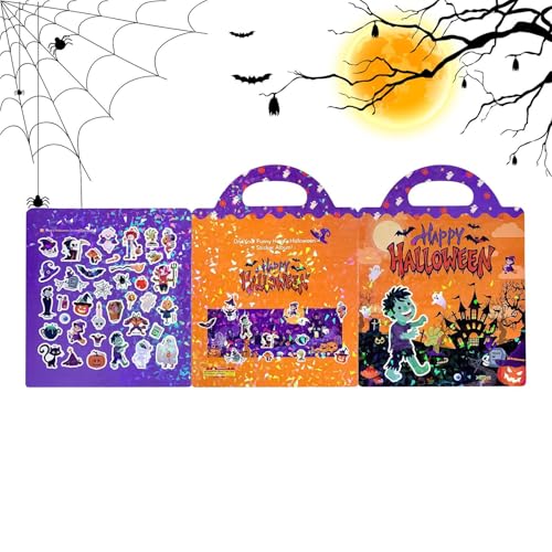 Stickerbuch | Halloween Wiederablösbare Stickerbücher Für Kinder,Aktivitatsspielzeug Reisen Alter 3-6 Jahre Madchen Kinder Baby Party Klassenfahrt Stickerbuch | Halloween Wiederablösbare Stickerbücher Für Kinder,Aktivitatsspielzeug Reisen Alter 3-6 Jahre Madchen Kinder Baby Party Klassenfahrt von Hailerio