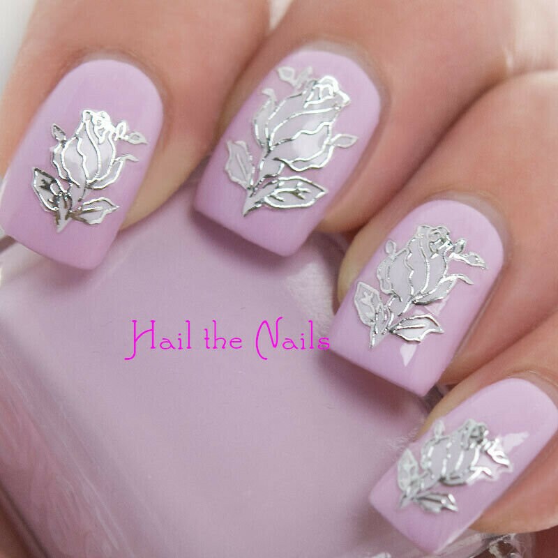 Lilie Weiß Nail Art - Nägel Aufkleber Wraps Weiße Blumennägel Salon Qualität Ytj003 von Hailthenails