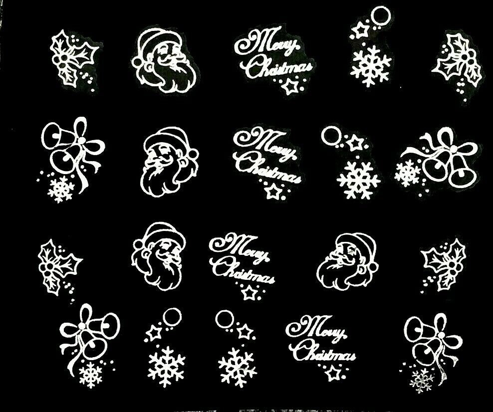 Weihnachten Santa Nägel - Gold Silber Nail Art Schneeflocken Designs Decals von Hailthenails