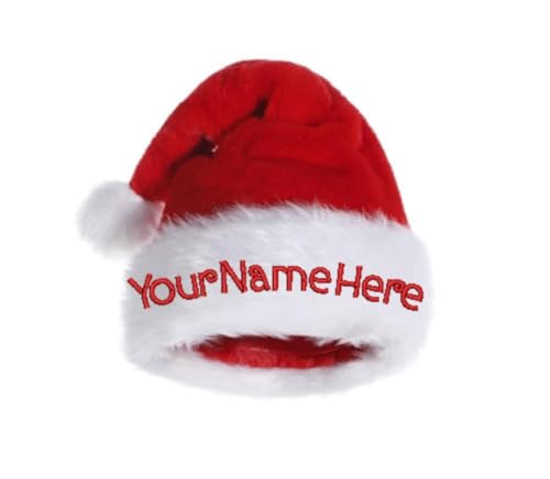 Personalisierte Weihnachtsmütze - Bestickte Weihnachtsmannmütze in Rot und Weiß für Erwachsene und Baby (1 Stück) von Hainadian