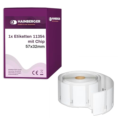 1x Hainberger Etikettenrolle 11354 mit Chip Kompatibel für Dymo S0722540 57x32mm für Labelwriter 5XL Labelwriter 550 Labelwriter 4XL Labelwriter 450 Labelwriter Duo Labelwriter 310 320 330 1x Hainberger Etikettenrolle 11354 mit Chip Kompatibel für Dymo S0722540 57x32mm für Labelwriter 5XL Labelwriter 550 Labelwriter 4XL Labelwriter 450 Labelwriter Duo Labelwriter 310 320 330 von Hainberger