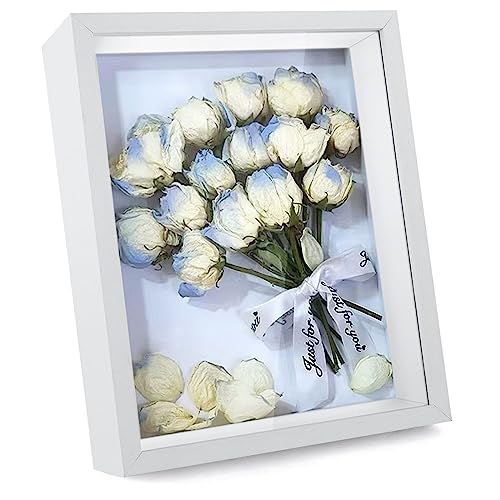3D Bilderrahmen Hölzern 20.3 x 25.4cm 3D Rahmen Desktop DIY Blumenstrauß, Bilderrahmen zum Befüllen, Transparente Acrylplatte Rahmen für Foto getrocknete Blumen Hochzeitsfotos (20.3 x 25.4Cm) von Hainue