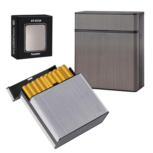 Hainue 2 Stück Zigarettenetui,Zigarettenbox für 40 Zigaretten,Zigarettenetui aus Alu,Zigarettenbox Metall mit Magnetverschluss, Männer Zigarettenschachtel Geschenke für Männer und Frauen geeignet von Hainue