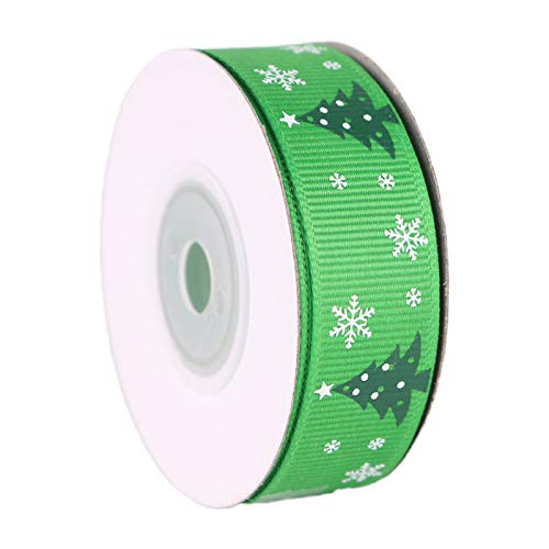 10 Rollen 9,14 m 20 mm Weihnachtsbaumdruck grünes Ripsband für Geschenkverpackungen, Dekoration, Weihnachtspyjamas für Familie 2020 von Haipink