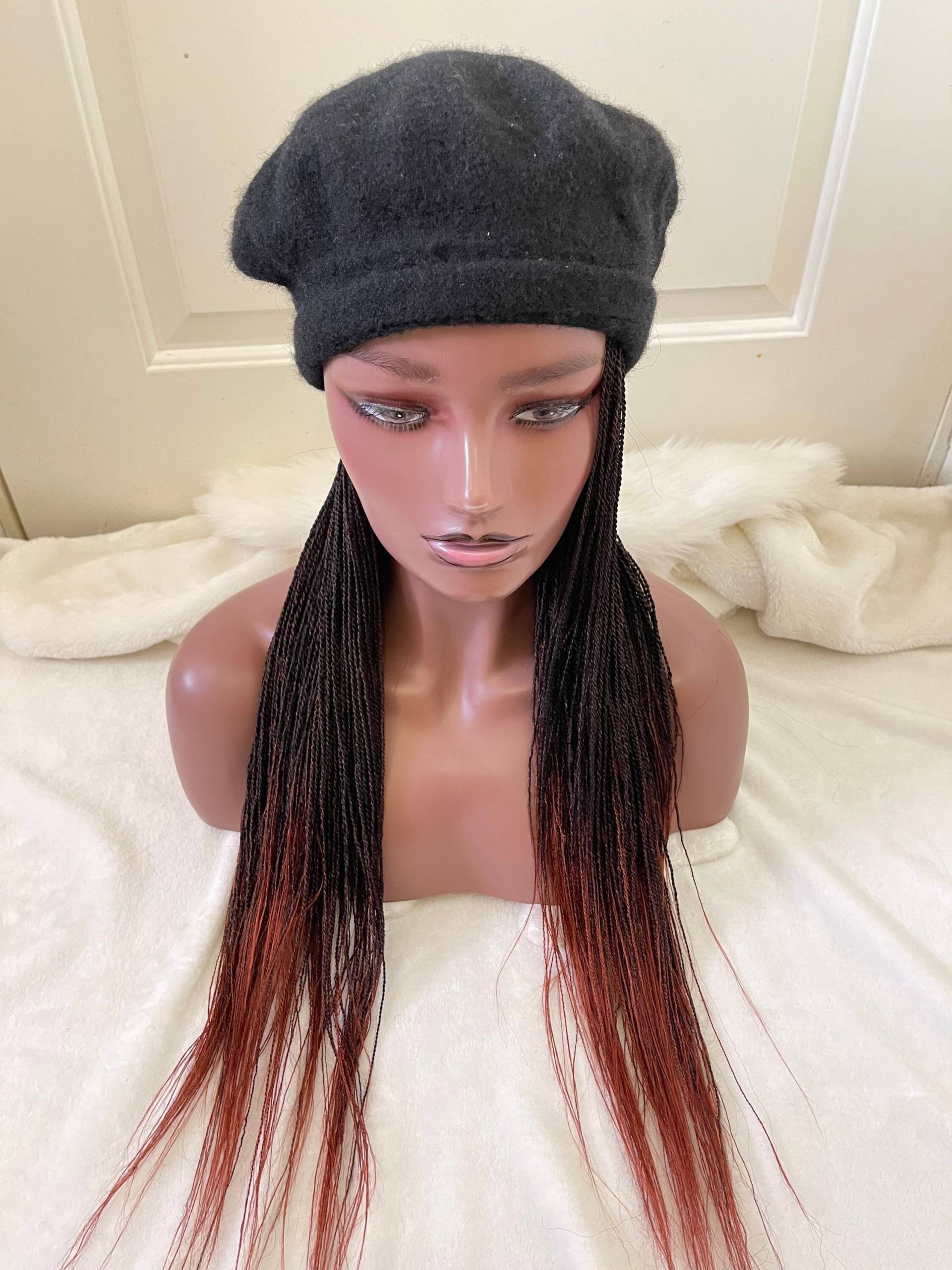 Baskenmütze Braided Hat Perücke | Hut Mit Flecht Haar Befestigt Chemo Brading Haar| Alopecia |Individuelle Geflochtene von HairAndWigsByCaphy