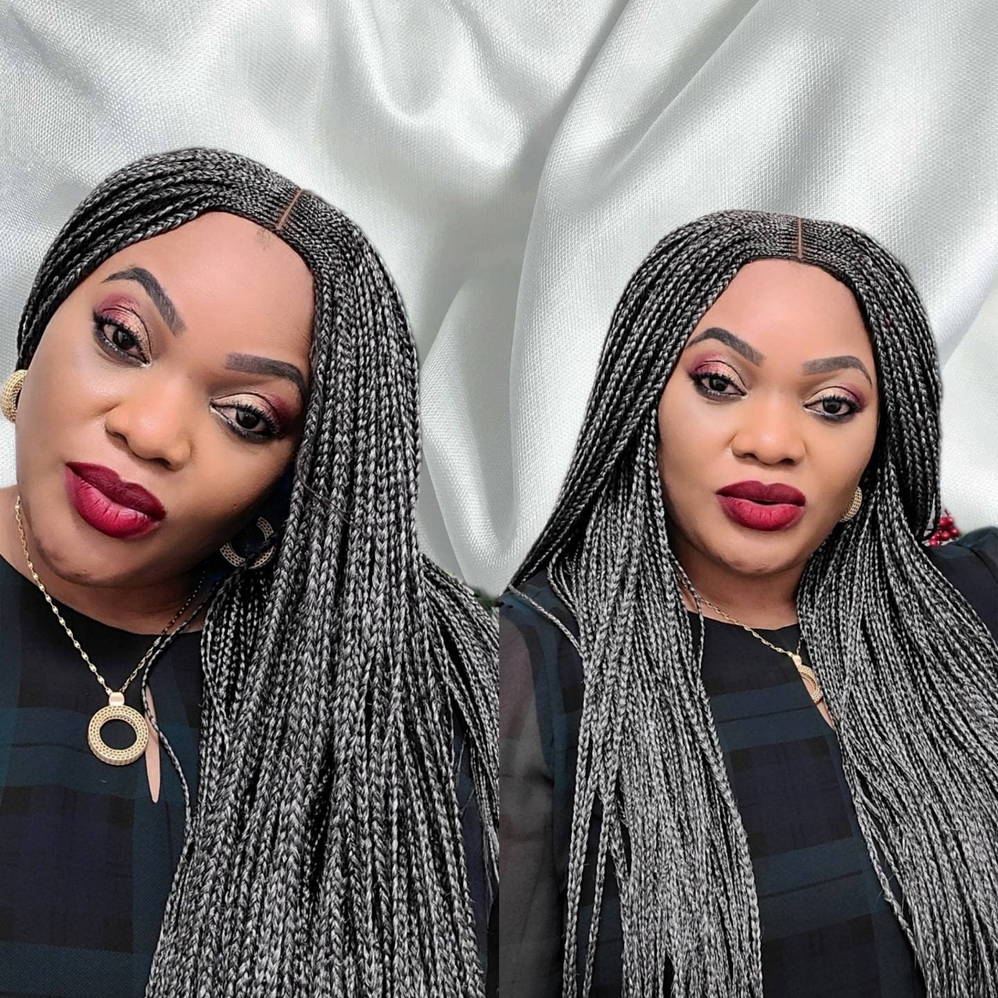 Borten Perücke - Geflochtene Cornrow Braids/Perücke Spitze Verschluss Ghana Flechtperücke Handgefertigte Geflochtene von HairByLawlar