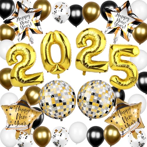 Decorazioni Capodanno 2025 Palloncini Di Buon Anno Gigante Accessori Foto Booth Oggetti di Scena Per la Decorazione Parete Della Festa di Capodanno von Haishell
