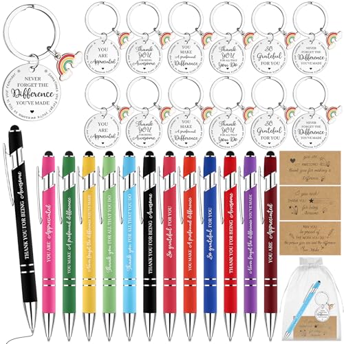 Haishell 12 Sets Dankeschön-Geschenke für Lehrer, Wertschätzung, Schlüsselanhänger, motivierende Kugelschreiber, inspirierende Kraftkarten-Organza-Beutel, Gastgeschenke für Studenten, Kollegen, Team Haishell 12 Sets Dankeschön-Geschenke für Lehrer, Wertschätzung, Schlüsselanhänger, motivierende Kugelschreiber, inspirierende Kraftkarten-Organza-Beutel, Gastgeschenke für Studenten, Kollegen, Team von Haishell