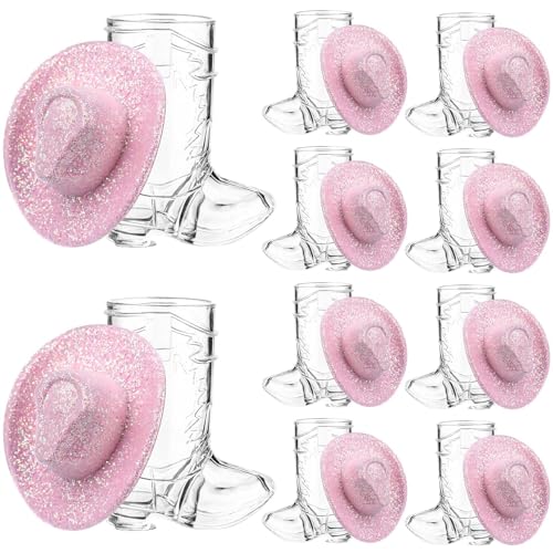 Haishell Cowgirl-Stiefel-Schnapsgläser, 28 ml, Mini-Schnapsbecher aus Kunststoff, glitzernde Farbe, Westernhut, wiederverwendbare Bierkrüge für Cowboy, Junggesellinnenabschied, Party, Hochzeitszubehör Haishell Cowgirl-Stiefel-Schnapsgläser, 28 ml, Mini-Schnapsbecher aus Kunststoff, glitzernde Farbe, Westernhut, wiederverwendbare Bierkrüge für Cowboy, Junggesellinnenabschied, Party, Hochzeitszubehör von Haishell