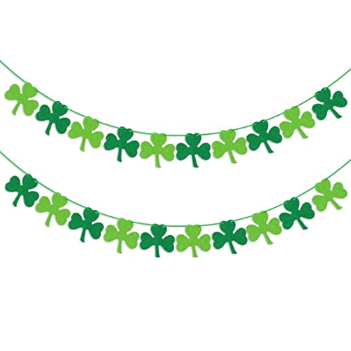 Hajimia Banners St. Patricks Day Dekoration Shamrock Garland Banner Green Clover Garland für die irische Partyversorgung 2PCS von Hajimia