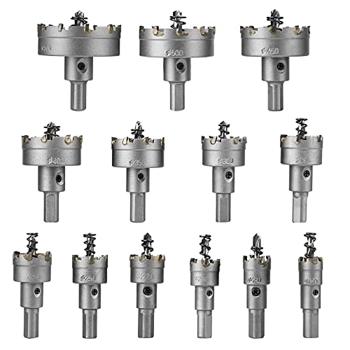 Hakkin 13 Stück 16-53 mm Lochsäge Hartmetall-Bohrer, Lochschneider Multiple-tooth HSS Set TCT Carbid Legierung Edelstahl Metall Bohrkrone Dosenbohrer Zentrierbohrer für Edelstahl Eisen Holz Kunststoff Hakkin 13 Stück 16-53 mm Lochsäge Hartmetall-Bohrer, Lochschneider Multiple-tooth HSS Set TCT Carbid Legierung Edelstahl Metall Bohrkrone Dosenbohrer Zentrierbohrer für Edelstahl Eisen Holz Kunststoff von Hakkin