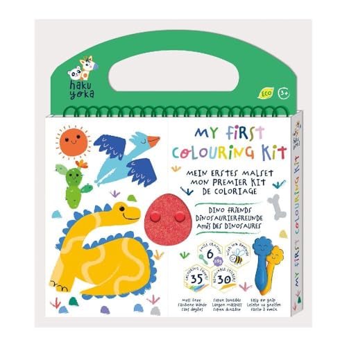 Haku Yoka 6303070 Mein erstes Wachsmal-Set, Dino, Ausmalbuch mit 6 Wachsmalstiften, 35 Seiten zum Ausmalen inkl. 30 Sticker, Wachsmalkreiden für Kinder ab 3 Jahren Haku Yoka 6303070 Mein erstes Wachsmal-Set, Dino, Ausmalbuch mit 6 Wachsmalstiften, 35 Seiten zum Ausmalen inkl. 30 Sticker, Wachsmalkreiden für Kinder ab 3 Jahren von Haku Yoka