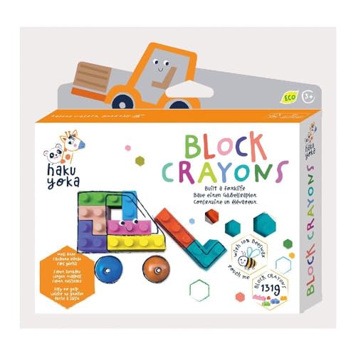 Haku Yoka 6303088 Block Wachsmalkreiden-Set, Gabelstapler, Wachsmalsteine in kräftigen Farben, Wachmalstifte in Klemmbaustein-Form, ohne Abfärben, für Kinder ab 3 Jahren Haku Yoka 6303088 Block Wachsmalkreiden-Set, Gabelstapler, Wachsmalsteine in kräftigen Farben, Wachmalstifte in Klemmbaustein-Form, ohne Abfärben, für Kinder ab 3 Jahren von Haku Yoka