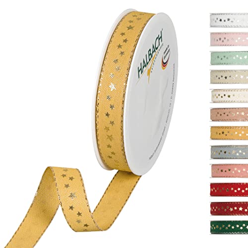 Halbach Seidenbänder 295-015-413-18 Sterne Geschenkband Weihnachten, Polyester, Honig, 1.5 cm Halbach Seidenbänder 295-015-413-18 Sterne Geschenkband Weihnachten, Polyester, Honig, 1.5 cm von Halbach Seidenbänder