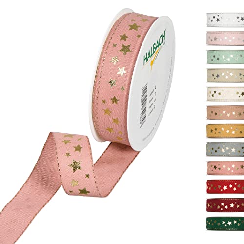 Halbach Seidenbänder 295 Sterne Geschenkband Weihnachten, Polyester, Rosa, 2.5 cm Halbach Seidenbänder 295 Sterne Geschenkband Weihnachten, Polyester, Rosa, 2.5 cm von Halbach Seidenbänder