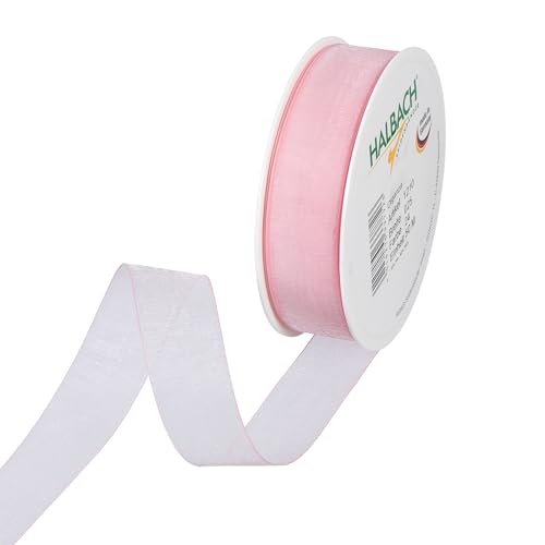 Halbach Seidenbänder Premium Organzaband Breite 25mm Länge 50 m Bastelband zum Verzieren von Geschenken, transparentes Band, Dekoband zum basteln, Farbe: light rose Halbach Seidenbänder Premium Organzaband Breite 25mm Länge 50 m Bastelband zum Verzieren von Geschenken, transparentes Band, Dekoband zum basteln, Farbe: light rose von Halbach Seidenbänder