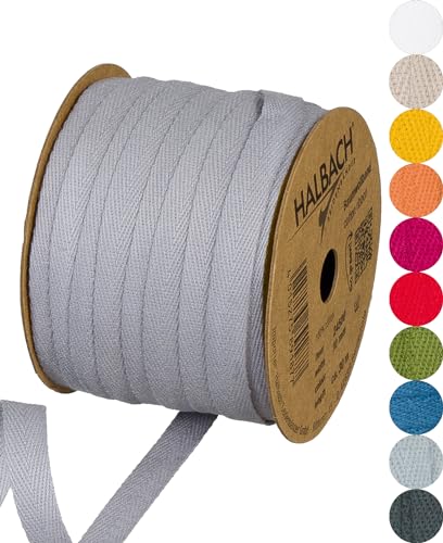 Halbach Seidenbänder Baumwollband | 10mm x 30m | Webband 100% Baumwolle | Bänder zum Basteln als Meterware | Stoffband für Dekorationen, DIY Handwerk, Schrägband Näharbeiten, Farbe: grau Halbach Seidenbänder Baumwollband | 10mm x 30m | Webband 100% Baumwolle | Bänder zum Basteln als Meterware | Stoffband für Dekorationen, DIY Handwerk, Schrägband Näharbeiten, Farbe: grau von Halbach Seidenbänder