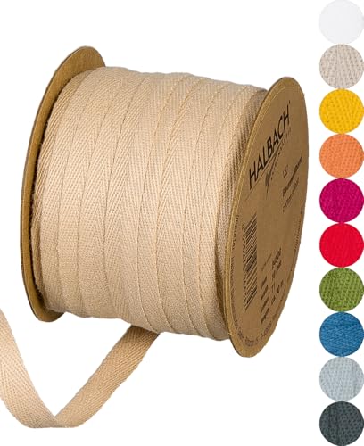Halbach Seidenbänder Baumwollband | 10mm x 30m | Webband 100% Baumwolle | Bänder zum Basteln als Meterware | Stoffband für Dekorationen, DIY Handwerk, Schrägband Näharbeiten, Farbe: sand Halbach Seidenbänder Baumwollband | 10mm x 30m | Webband 100% Baumwolle | Bänder zum Basteln als Meterware | Stoffband für Dekorationen, DIY Handwerk, Schrägband Näharbeiten, Farbe: sand von Halbach Seidenbänder