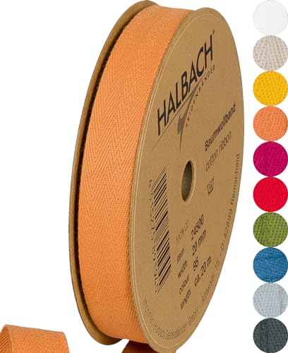 Halbach Seidenbänder Baumwollband 20 mm x m, Bänder zum Basteln als Meterware, Stoffband für Dekorationen, Webband 100% Baumwolle DIY Handwerk, Schrägband Näharbeiten, Farbe: ockergelb, 24500 Halbach Seidenbänder Baumwollband 20 mm x m, Bänder zum Basteln als Meterware, Stoffband für Dekorationen, Webband 100% Baumwolle DIY Handwerk, Schrägband Näharbeiten, Farbe: ockergelb, 24500 von Halbach Seidenbänder