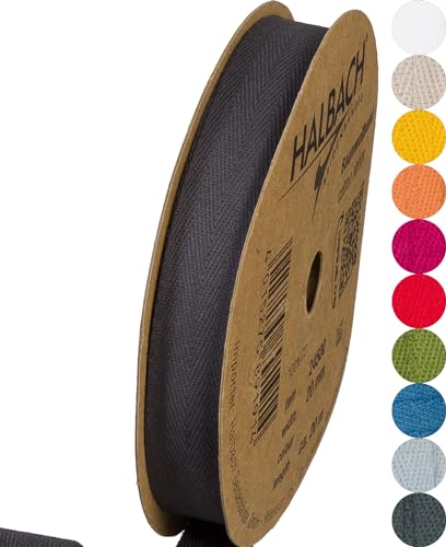 Halbach Seidenbänder Baumwollband | 20mm x 20m | Webband 100% Baumwolle | Bänder zum Basteln als Meterware | Stoffband für Dekorationen, DIY Handwerk, Schrägband Näharbeiten, Farbe: dunkelgrau Halbach Seidenbänder Baumwollband | 20mm x 20m | Webband 100% Baumwolle | Bänder zum Basteln als Meterware | Stoffband für Dekorationen, DIY Handwerk, Schrägband Näharbeiten, Farbe: dunkelgrau von Halbach Seidenbänder
