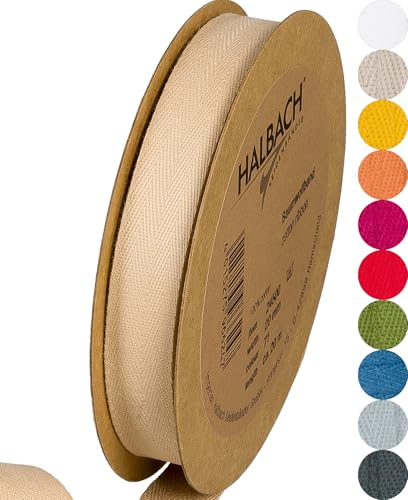 Halbach Seidenbänder Baumwollband | 20mm x 20m | Webband 100% Baumwolle | Bänder zum Basteln als Meterware | Stoffband für Dekorationen, DIY Handwerk, Schrägband Näharbeiten, Farbe: sand Halbach Seidenbänder Baumwollband | 20mm x 20m | Webband 100% Baumwolle | Bänder zum Basteln als Meterware | Stoffband für Dekorationen, DIY Handwerk, Schrägband Näharbeiten, Farbe: sand von Halbach Seidenbänder