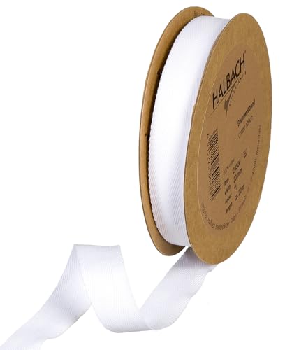 Halbach Seidenbänder Baumwollband | 20mm x 20m | Webband 100% Baumwolle | Bänder zum Basteln als Meterware | Stoffband für Dekorationen, DIY Handwerk, Schrägband Näharbeiten, Farbe: weiß Halbach Seidenbänder Baumwollband | 20mm x 20m | Webband 100% Baumwolle | Bänder zum Basteln als Meterware | Stoffband für Dekorationen, DIY Handwerk, Schrägband Näharbeiten, Farbe: weiß von Halbach Seidenbänder