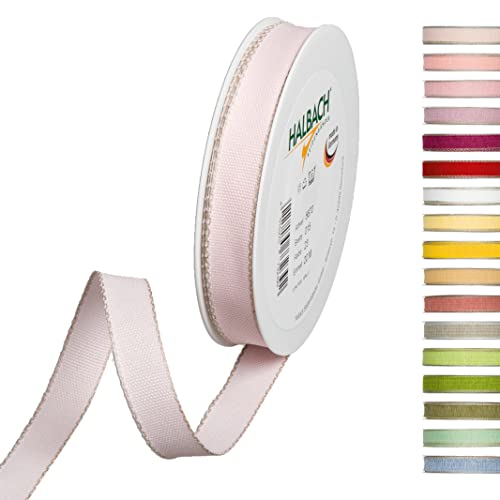 Halbach Seidenbänder Dekorationsbändchen mit Leinenkanten Breite: 15 mm Länge 20 m, Geschenkband zum verzieren basteln oder gestalten, DIY Dekoband, Farbe: blassrosa/leinen Halbach Seidenbänder Dekorationsbändchen mit Leinenkanten Breite: 15 mm Länge 20 m, Geschenkband zum verzieren basteln oder gestalten, DIY Dekoband, Farbe: blassrosa/leinen von Halbach Seidenbänder