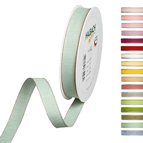Halbach Seidenbänder Dekorationsbändchen mit Leinenkanten Breite: 15 mm Länge 20 m, Geschenkband zum verzieren basteln oder gestalten, DIY Dekoband, Farbe: mint/leinen Halbach Seidenbänder Dekorationsbändchen mit Leinenkanten Breite: 15 mm Länge 20 m, Geschenkband zum verzieren basteln oder gestalten, DIY Dekoband, Farbe: mint/leinen von Halbach Seidenbänder