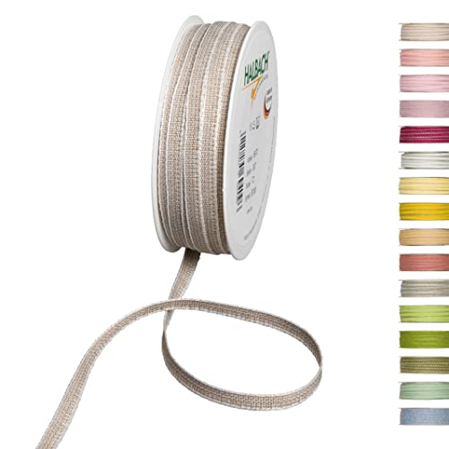 Halbach Seidenbänder Dekorationsbändchen mit Leinenkanten Breite: 7 mm Länge 30 m, Geschenkband zum verzieren basteln oder gestalten, DIY Dekoband, Farbe: leinen/weiß Halbach Seidenbänder Dekorationsbändchen mit Leinenkanten Breite: 7 mm Länge 30 m, Geschenkband zum verzieren basteln oder gestalten, DIY Dekoband, Farbe: leinen/weiß von Halbach Seidenbänder