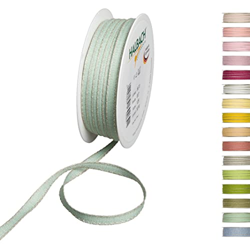Halbach Seidenbänder Dekorationsbändchen mit Leinenkanten Breite: 7 mm Länge 30 m, Geschenkband zum verzieren basteln oder gestalten, DIY Dekoband, Farbe: mint/leinen Halbach Seidenbänder Dekorationsbändchen mit Leinenkanten Breite: 7 mm Länge 30 m, Geschenkband zum verzieren basteln oder gestalten, DIY Dekoband, Farbe: mint/leinen von Halbach Seidenbänder