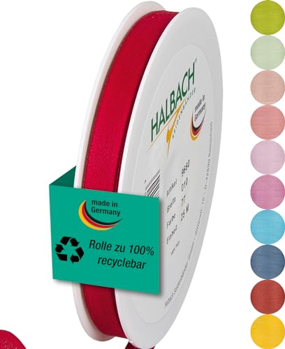 Halbach Seidenbänder Geschenkband | Breite 10mm Länge 25m | Schleifenband made in Germany |Geschenkbänder in einer Vielzahl von Farben und Breiten, perfekt zum Verpacken und Dekorieren, Farbe: rot Halbach Seidenbänder Geschenkband | Breite 10mm Länge 25m | Schleifenband made in Germany |Geschenkbänder in einer Vielzahl von Farben und Breiten, perfekt zum Verpacken und Dekorieren, Farbe: rot von Halbach