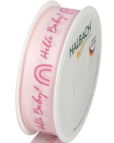 Halbach Seidenbänder Geschenkband Baby, 25mm x 16m, Schleifenband als Deko für Babyparty und zum Verpacken von Geschenken für Babyshower, Farbe: rosa/pink Halbach Seidenbänder Geschenkband Baby, 25mm x 16m, Schleifenband als Deko für Babyparty und zum Verpacken von Geschenken für Babyshower, Farbe: rosa/pink von Halbach Seidenbänder
