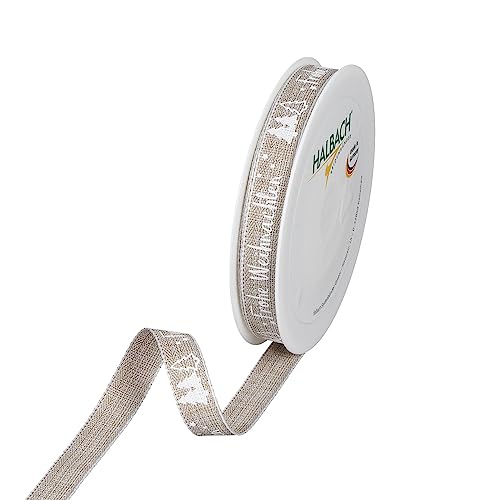 Halbach Seidenbänder Geschenkband Weihnachten Schriftzug "Weihnachten" | Breite 15 mm Länge 20 m | ideal geeignet für das stilvolle Verpacken von Geschenken für Weihnachten, Farbe: leinen/weiß Halbach Seidenbänder Geschenkband Weihnachten Schriftzug "Weihnachten" | Breite 15 mm Länge 20 m | ideal geeignet für das stilvolle Verpacken von Geschenken für Weihnachten, Farbe: leinen/weiß von Halbach Seidenbänder