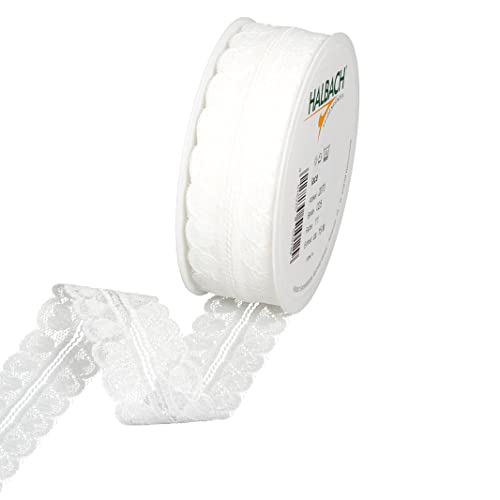 Halbach Seidenbänder Herzen Spitzenband Weiß 25 mm x 15 m, Spitze als Meterware auf Rolle als Schleifenband für Hochzeiten zum Nähen oder Tischdekoration, Spitzenborte Spitzenstoff für DIY-Handwerk Halbach Seidenbänder Herzen Spitzenband Weiß 25 mm x 15 m, Spitze als Meterware auf Rolle als Schleifenband für Hochzeiten zum Nähen oder Tischdekoration, Spitzenborte Spitzenstoff für DIY-Handwerk von Halbach Seidenbänder