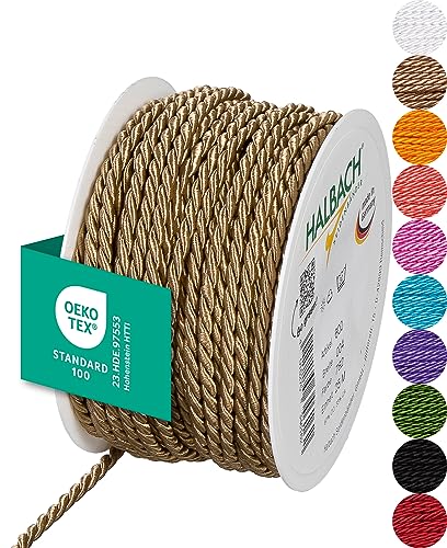 Halbach Seidenbänder Premium Kordel (Natur) | Breite 4mm Länge 25m | Made in Germany & Öko-Tex Zertifiziert | glänzende Satinkordel aus Acetat Halbach Seidenbänder Premium Kordel (Natur) | Breite 4mm Länge 25m | Made in Germany & Öko-Tex Zertifiziert | glänzende Satinkordel aus Acetat von Halbach Seidenbänder