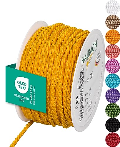 Halbach Seidenbänder Premium Satinkordel Breite 4mm / Länge 25 m Bastelschnur zum Verzieren von Geschenken, glänzende Kordel aus Acetat, Dekokordel zum Basteln, Farbe: orange Halbach Seidenbänder Premium Satinkordel Breite 4mm / Länge 25 m Bastelschnur zum Verzieren von Geschenken, glänzende Kordel aus Acetat, Dekokordel zum Basteln, Farbe: orange von Halbach Seidenbänder
