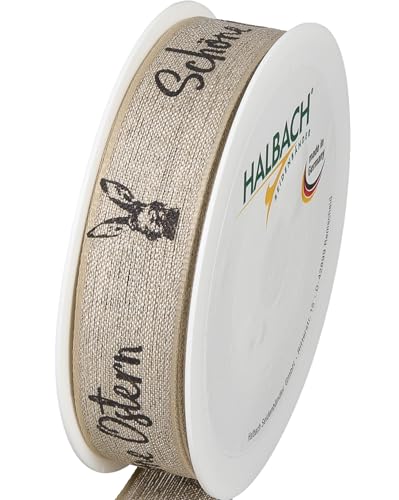 Halbach Seidenbänder Leinenband Ostern | 25mm x 15m | Dekoband für Ostern Schriftzug "Schöne Ostern" | Schleifenband Leinen für Ostergeschenke | Farbe: schwarz Halbach Seidenbänder Leinenband Ostern | 25mm x 15m | Dekoband für Ostern Schriftzug "Schöne Ostern" | Schleifenband Leinen für Ostergeschenke | Farbe: schwarz von Halbach