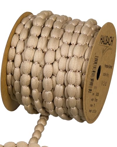 Halbach Seidenbänder Pompom Borte | Breite 8mm Länge 15m | Band mit Bommeln als Pompons-Girlande, Hochzeitsdeko, Gartenparty Deko | Farbe: beige Halbach Seidenbänder Pompom Borte | Breite 8mm Länge 15m | Band mit Bommeln als Pompons-Girlande, Hochzeitsdeko, Gartenparty Deko | Farbe: beige von Halbach Seidenbänder