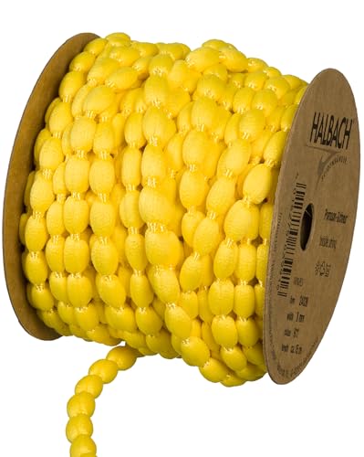 Halbach Seidenbänder Pompom Borte | Breite 8mm Länge 15m | Band mit Bommeln als Pompons-Girlande, Hochzeitsdeko, Gartenparty Deko | Farbe: gelb Halbach Seidenbänder Pompom Borte | Breite 8mm Länge 15m | Band mit Bommeln als Pompons-Girlande, Hochzeitsdeko, Gartenparty Deko | Farbe: gelb von Halbach Seidenbänder