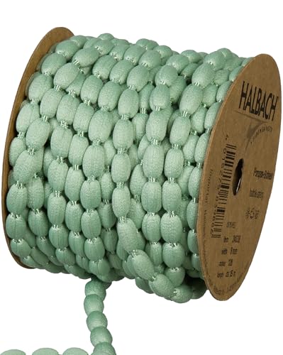 Halbach Seidenbänder Pompom Borte | Breite 8mm Länge 15m | Band mit Bommeln als Pompons-Girlande, Hochzeitsdeko, Gartenparty Deko | Farbe: mint Halbach Seidenbänder Pompom Borte | Breite 8mm Länge 15m | Band mit Bommeln als Pompons-Girlande, Hochzeitsdeko, Gartenparty Deko | Farbe: mint von Halbach Seidenbänder
