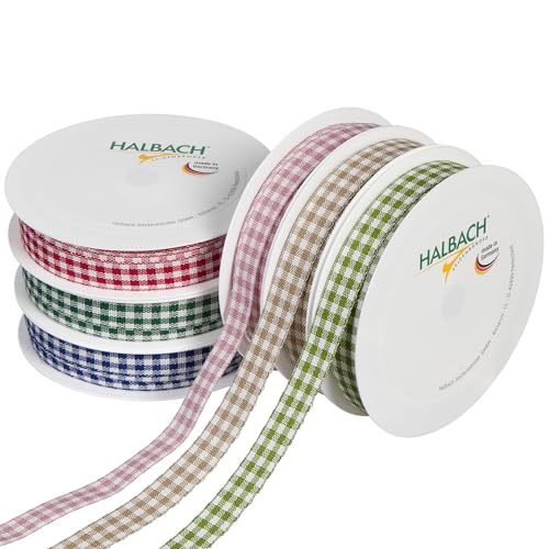 Halbach Seidenbänder Premium Geschenkband Set Weihnachten | 6 Rollen weihnachtliche Dekobänder | Schleifenband zum Geschenk einpacken Halbach Seidenbänder Premium Geschenkband Set Weihnachten | 6 Rollen weihnachtliche Dekobänder | Schleifenband zum Geschenk einpacken von Halbach Seidenbänder