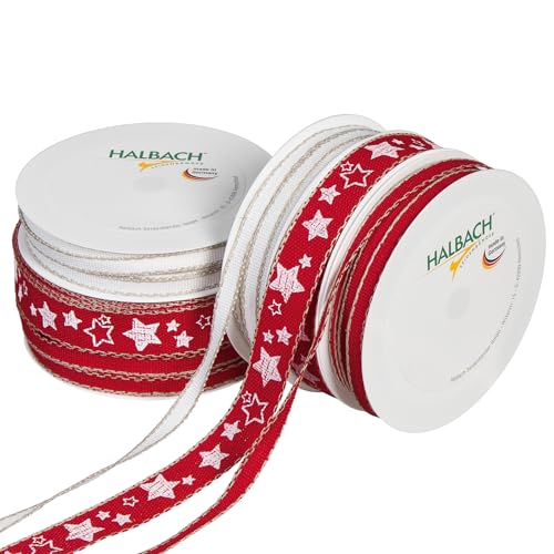 Halbach Seidenbänder Premium Geschenkband Set Weihnachten | 6 Rollen weihnachtliche Dekobänder | Schleifenband zum Geschenk einpacken von Halbach Seidenbänder