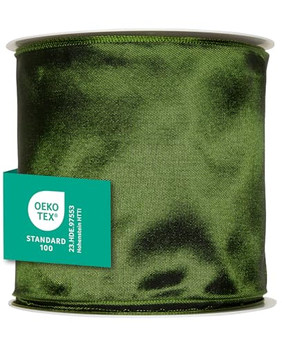 Halbach Seidenbänder Premium Geschenkband mit Drahtkante | Breite 100mm Länge 25m | Öko-Tex 100 zertifiziertes Schleifenband | Taftband Made in Germany, Farbe: dunkelgrün Halbach Seidenbänder Premium Geschenkband mit Drahtkante | Breite 100mm Länge 25m | Öko-Tex 100 zertifiziertes Schleifenband | Taftband Made in Germany, Farbe: dunkelgrün von Halbach Seidenbänder