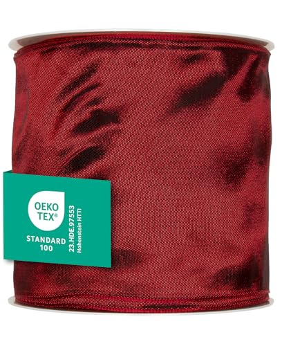 Halbach Seidenbänder Premium Geschenkband mit Drahtkante | Breite 100mm Länge 25m | Öko-Tex 100 zertifiziertes Schleifenband | Taftband Made in Germany, Farbe: dunkelrot Halbach Seidenbänder Premium Geschenkband mit Drahtkante | Breite 100mm Länge 25m | Öko-Tex 100 zertifiziertes Schleifenband | Taftband Made in Germany, Farbe: dunkelrot von Halbach Seidenbänder
