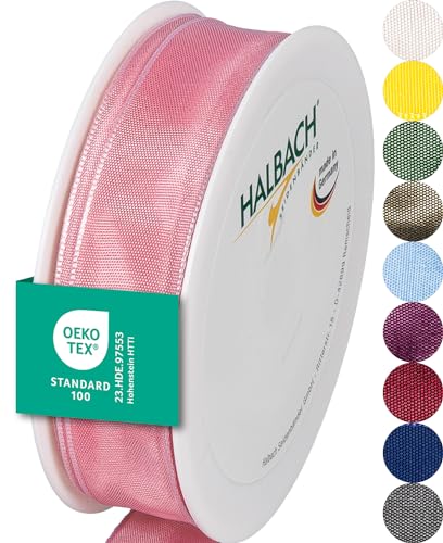 Halbach Seidenbänder Premium Geschenkband mit Drahtkante | Breite 25mm Länge 25m | Öko-Tex 100 zertifiziertes Schleifenband | Taftband Made in Germany, Farbe: flamingo Halbach Seidenbänder Premium Geschenkband mit Drahtkante | Breite 25mm Länge 25m | Öko-Tex 100 zertifiziertes Schleifenband | Taftband Made in Germany, Farbe: flamingo von Halbach Seidenbänder