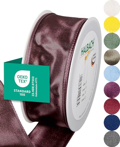 Halbach Seidenbänder Premium Geschenkband mit Drahtkante | Breite 40mm Länge 25m | Öko-Tex 100 zertifiziertes Schleifenband | Taftband Made in Germany, Farbe: duskyberry Halbach Seidenbänder Premium Geschenkband mit Drahtkante | Breite 40mm Länge 25m | Öko-Tex 100 zertifiziertes Schleifenband | Taftband Made in Germany, Farbe: duskyberry von Halbach Seidenbänder