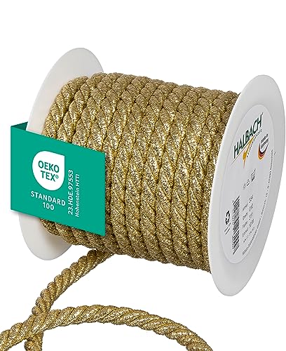 Halbach Seidenbänder Premium Kordel Gold | Breite: 10mm Länge: 10m | Kordel für Dekorationen | Goldschnur für DIY Handwerk und Geschenkverpackungen, Farbe: Gold Halbach Seidenbänder Premium Kordel Gold | Breite: 10mm Länge: 10m | Kordel für Dekorationen | Goldschnur für DIY Handwerk und Geschenkverpackungen, Farbe: Gold von Halbach Seidenbänder