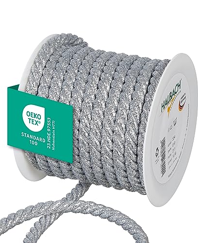 Halbach Seidenbänder Premium Kordel Silber | Breite: 10mm Länge: 10m | Kordel für Dekorationen | Silberschnur für DIY Handwerk und Geschenkverpackungen, Farbe: Silber Halbach Seidenbänder Premium Kordel Silber | Breite: 10mm Länge: 10m | Kordel für Dekorationen | Silberschnur für DIY Handwerk und Geschenkverpackungen, Farbe: Silber von Halbach Seidenbänder